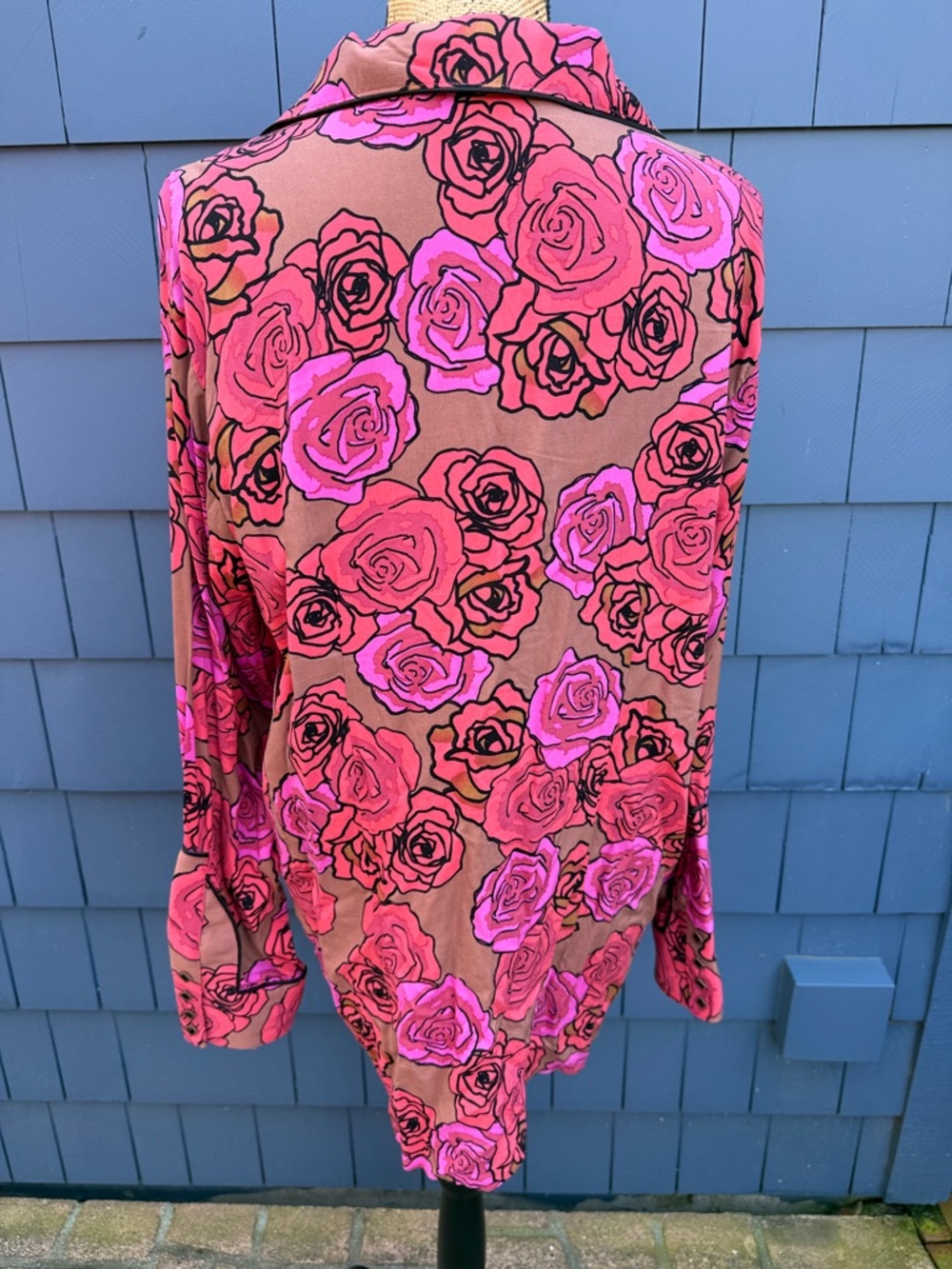 Wrangler Pink and Brown Floral Button-Up Top XXL western rodeo - Picture 6 of 10